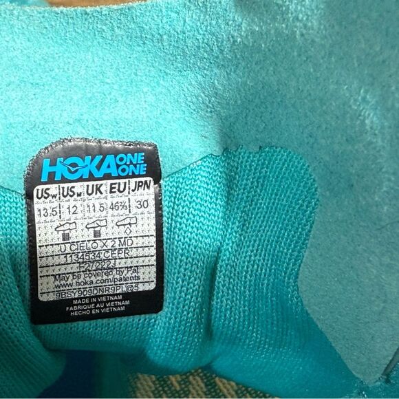 New- Hoka Teal and Lime Athletic Sneakers main image 10